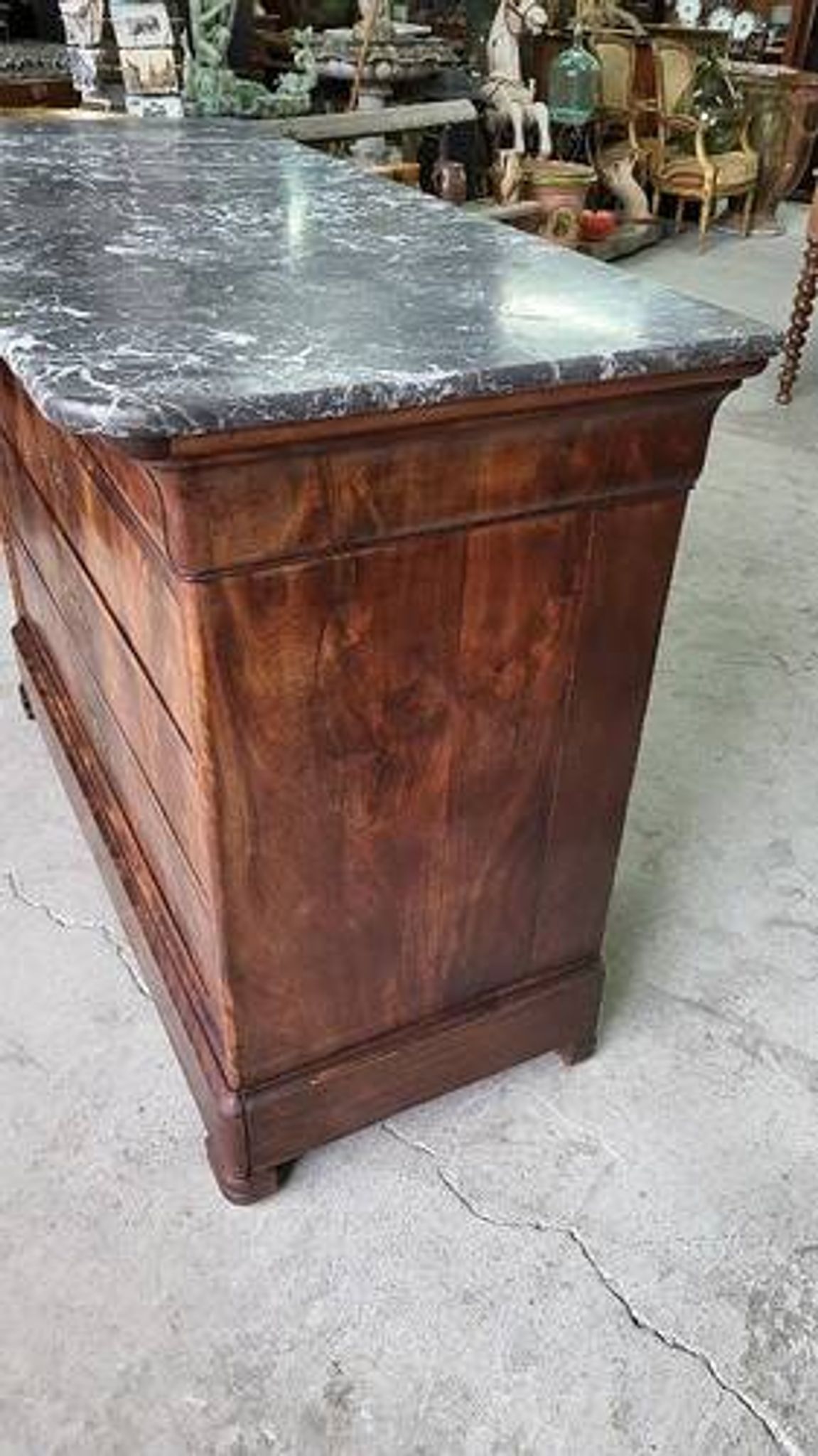 LOUIS XVI COMMODE IN MAHOGANY WITH 3 DRAWERS FROM THE 19TH CENTURY