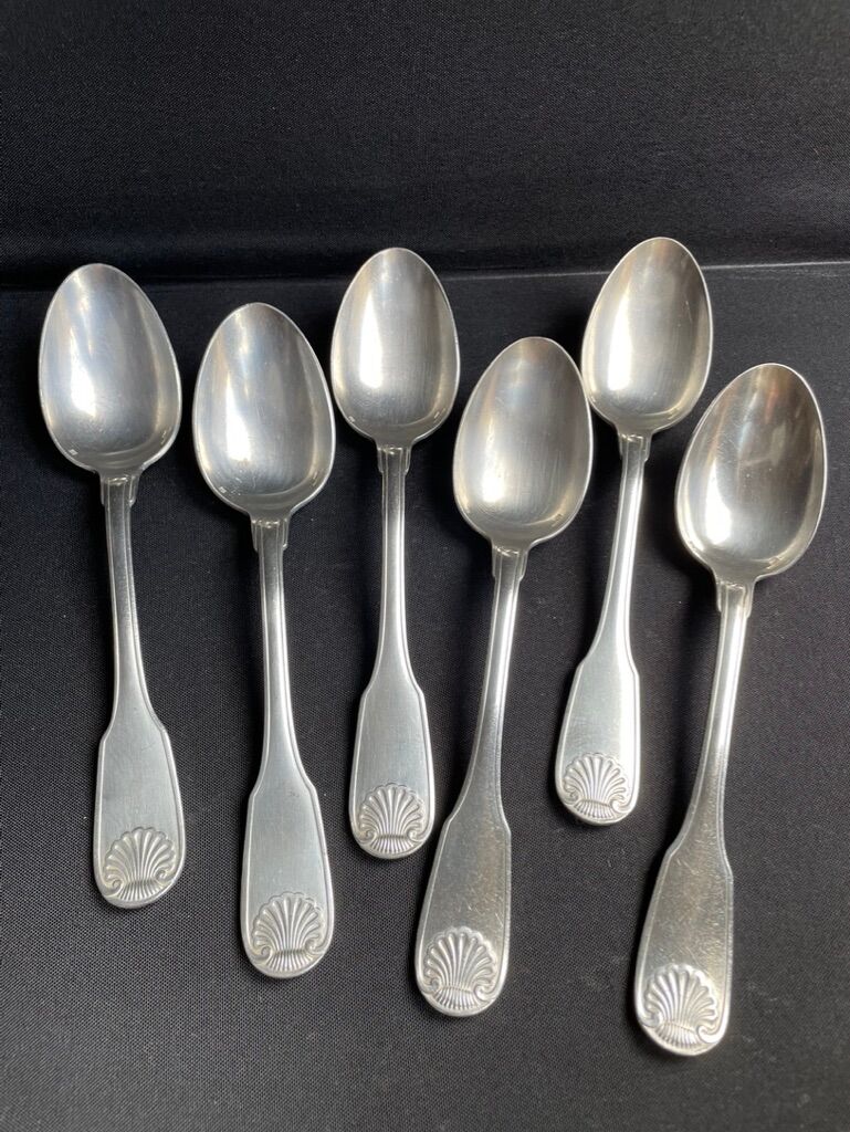 6 tablespoons in silver metal christofle model vendôme/arcantia before 1983