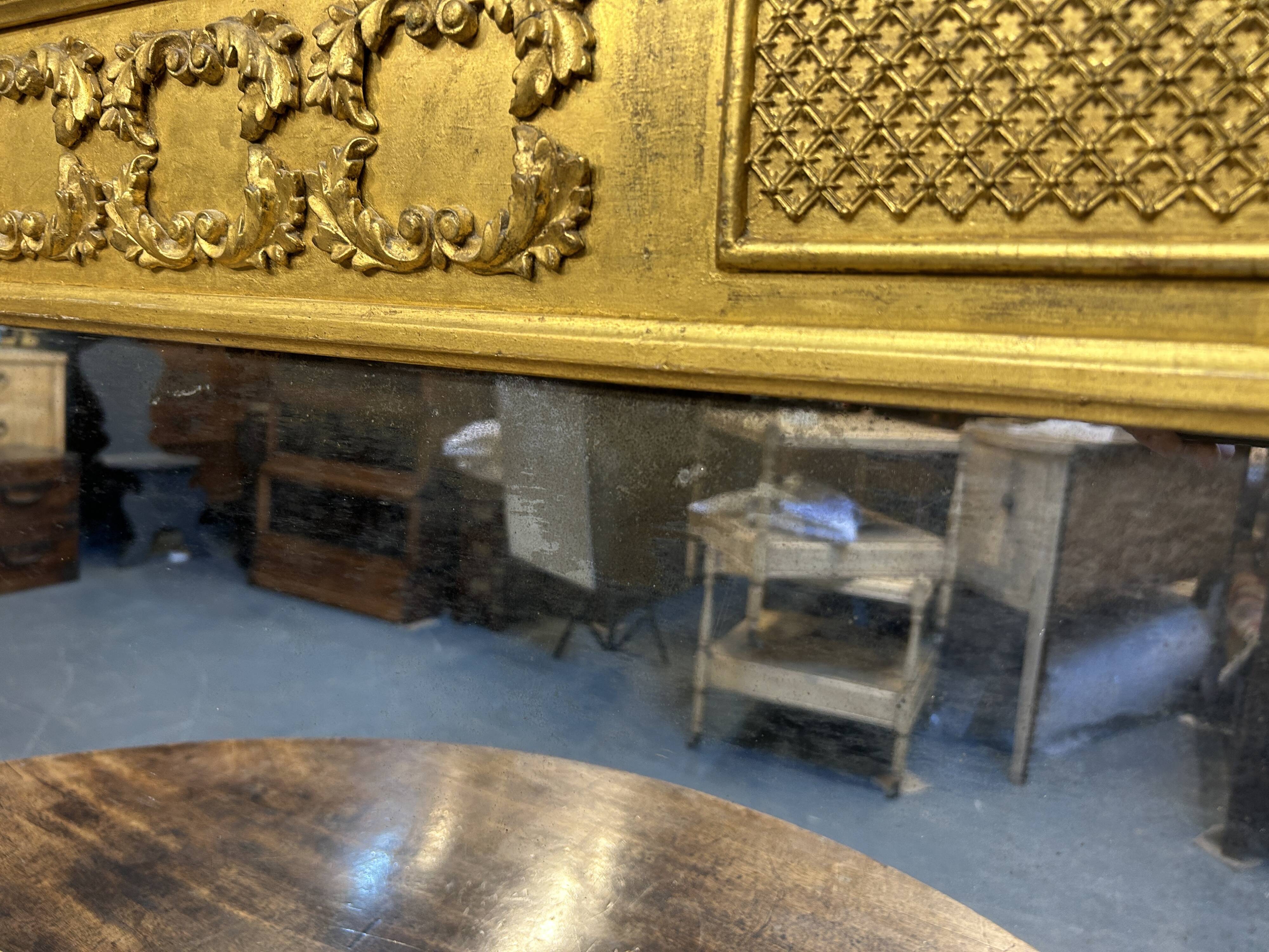 C19th Gilt Overmantle mirror