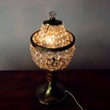 Brass & Crystal Table Lamp, Czechoslovakia 1970s