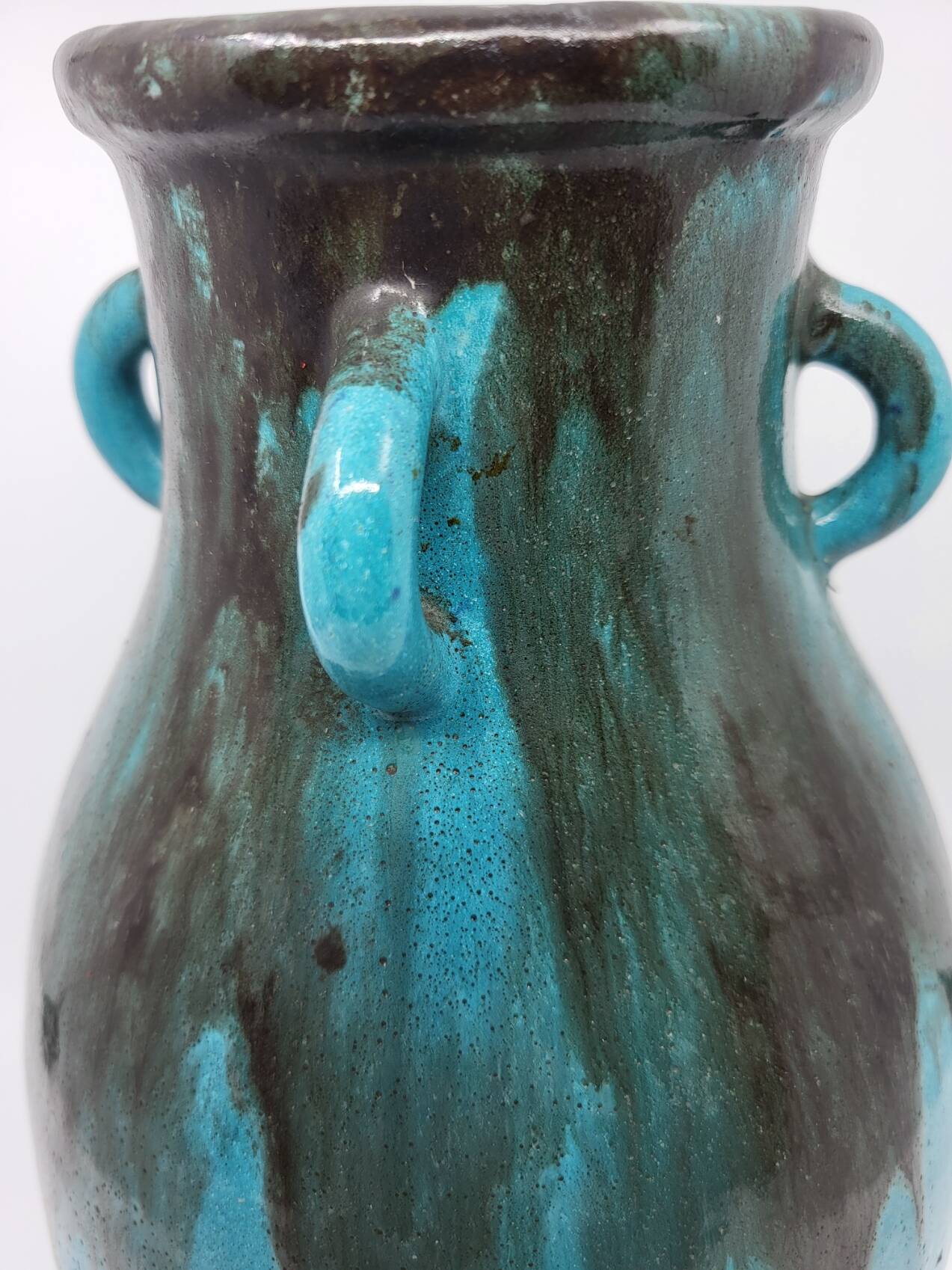 Primavera Vase for Spring in French Art Deco blue ceramic