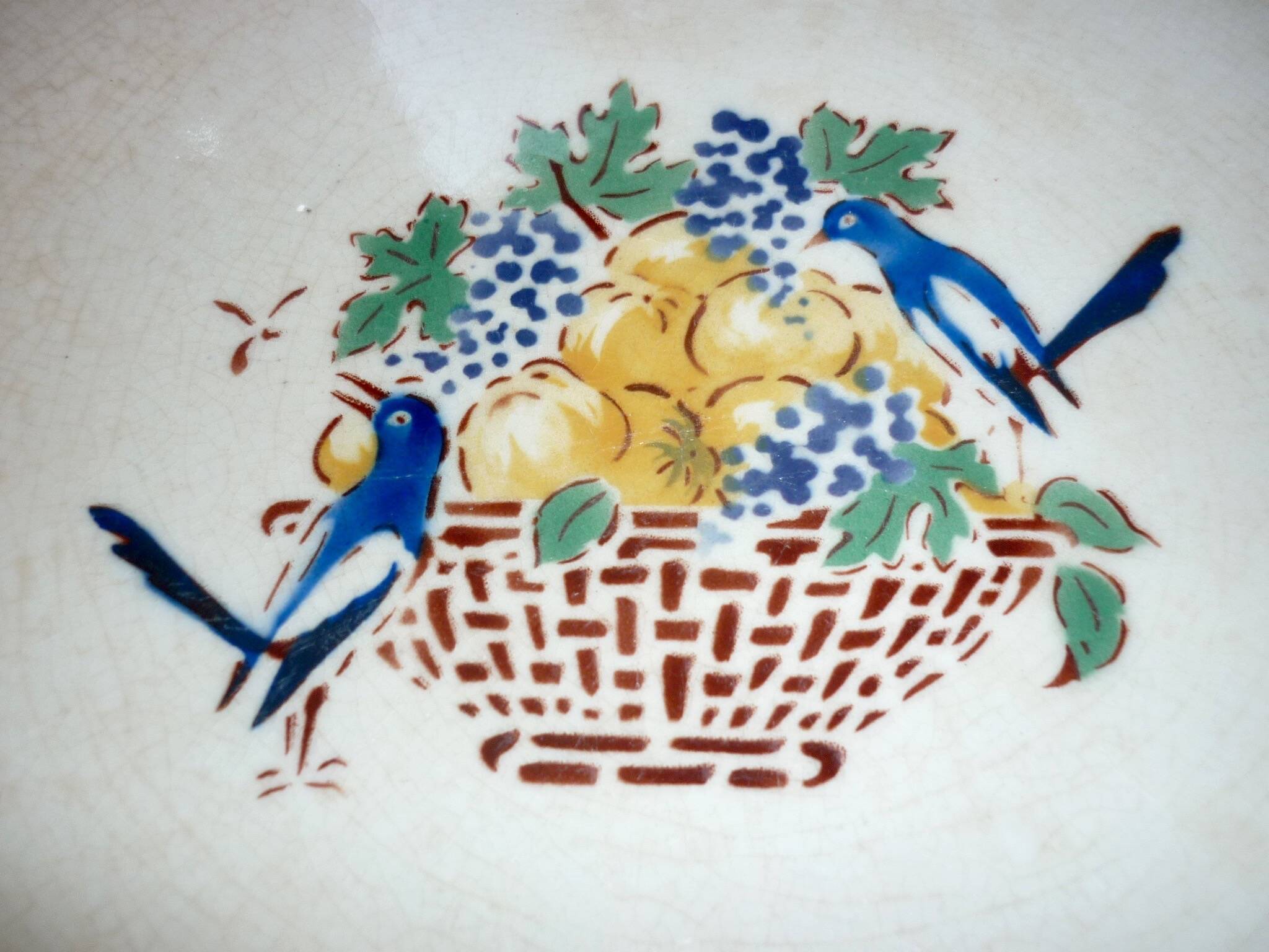 Round dish 32.5 cm Gournay signed M. Goupy for MAISON ROUARD