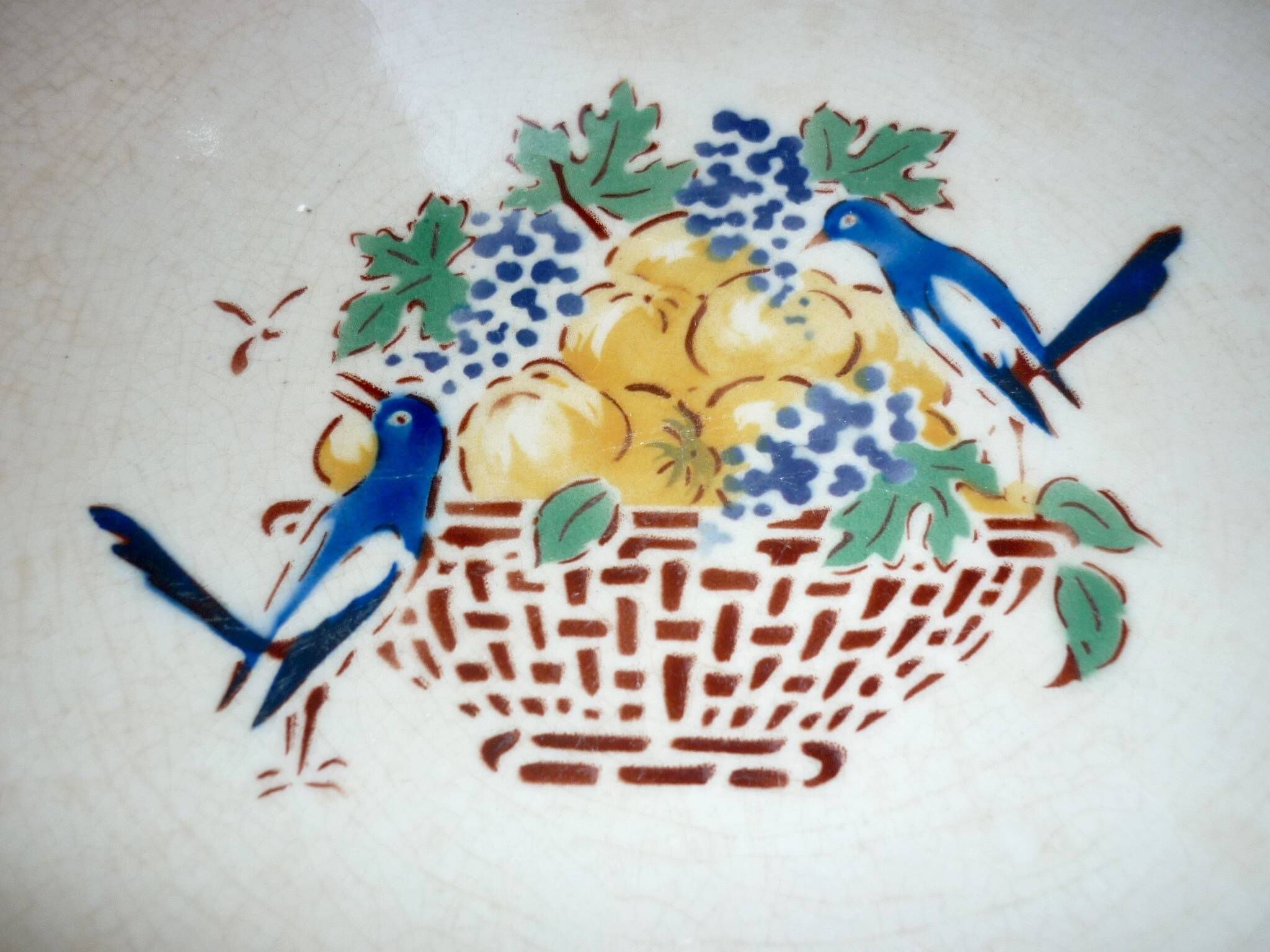 Round dish 32.5 cm Gournay signed M. Goupy for MAISON ROUARD