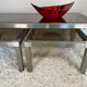 70s design brushed steel coffee table and nesting tables