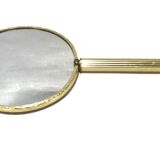 Round hand mirror art deco style 14cm