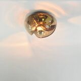 Large Space Age 'Wave' Model Glass Flush Mount by Koch & Lowy for Peill&Putzler, Germany, 1960s/70s