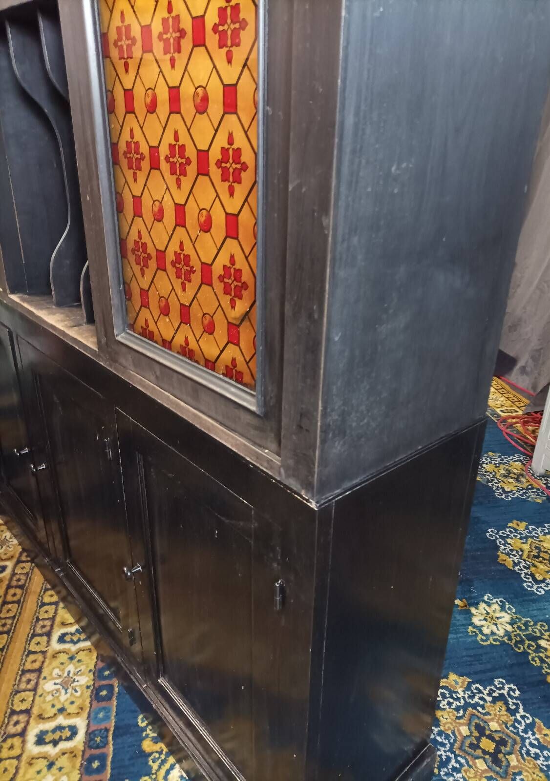 Vintage painted wooden bookshelf