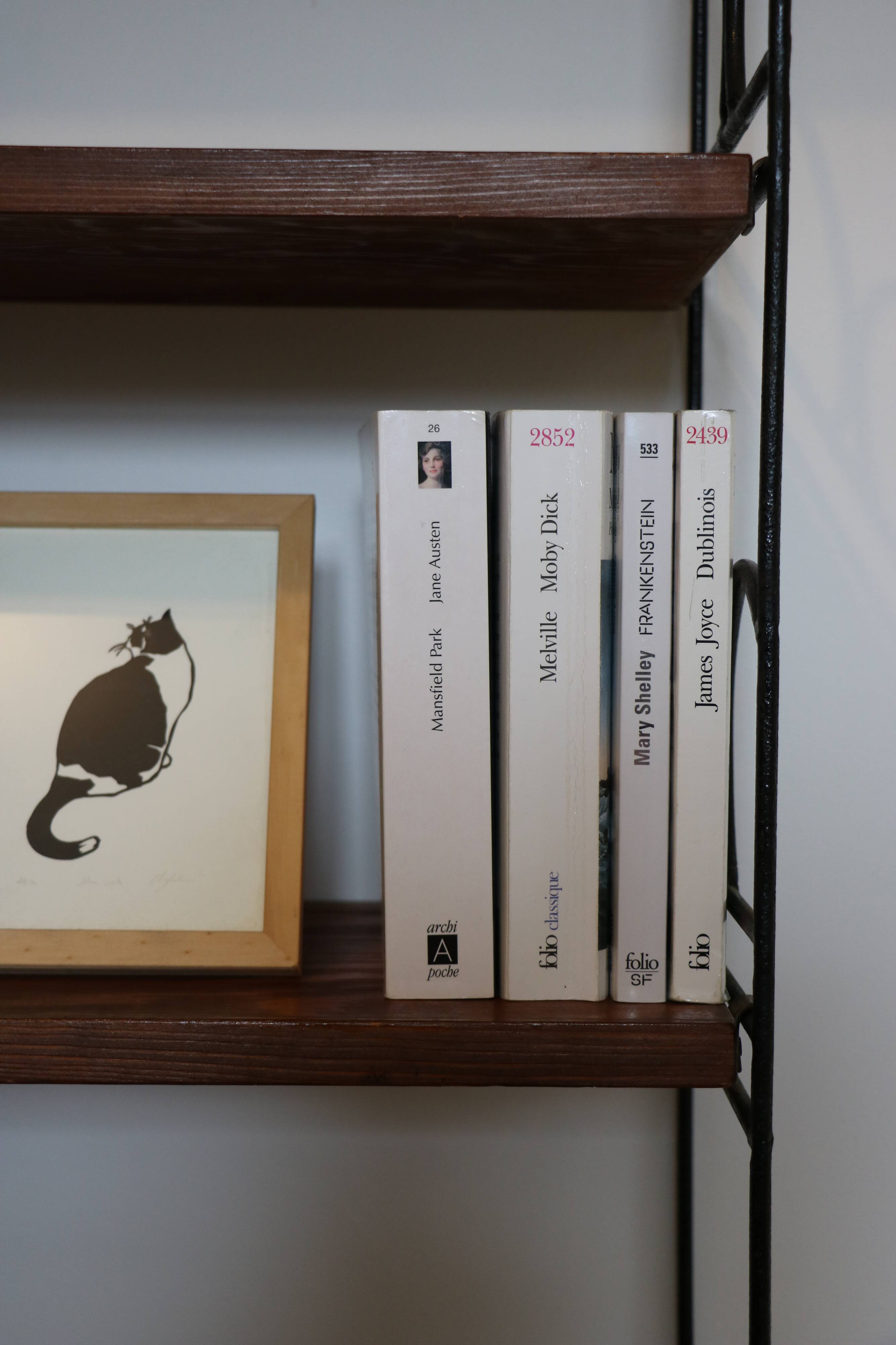 Large "string" shelf, Sweden, metal and wood