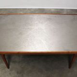 Large metal carved coffee table by Heinz Lilienthal