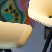 Pair of yellow “Tonneau” chairs Pierre Guariche edition Thonet 1950