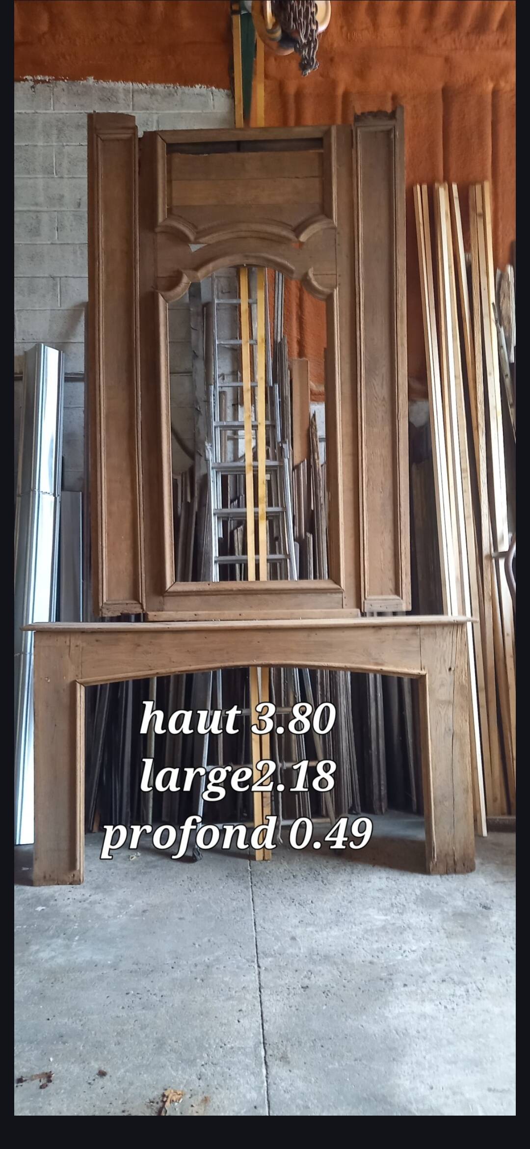 Cheminée et trumeau de château XVIIIe en chêne