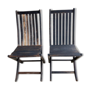 chaises pliante en teck massif Cattie