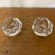 Pair of Antique Hexagonal Crystal Salt Cellars Vintage Pepper Shakers