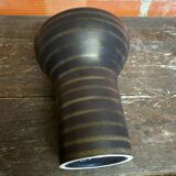 Vase CUBA Aza Selection Made In Germany Black Brown Ceramic Vintage