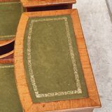 Set of mid century bedside tables with inlaid leather