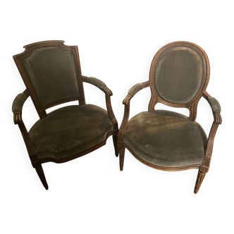 2 Louis XVI style armchairs