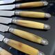 Cheese dessert knives - stainless steel silver-plated bovine horn - art deco cutlery