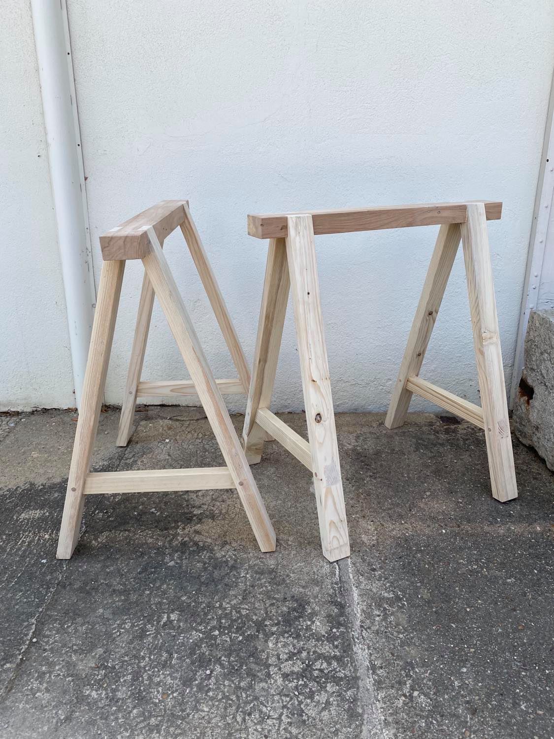 Trestle table, zinc top
