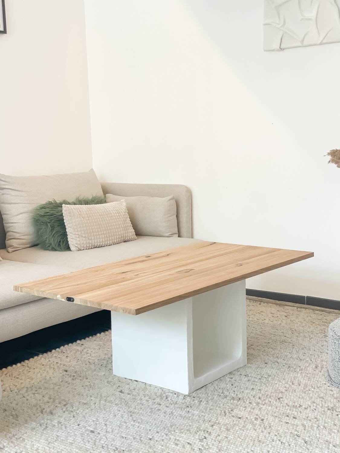 Concrete and wood coffee table - Length 120cm - Oakcub