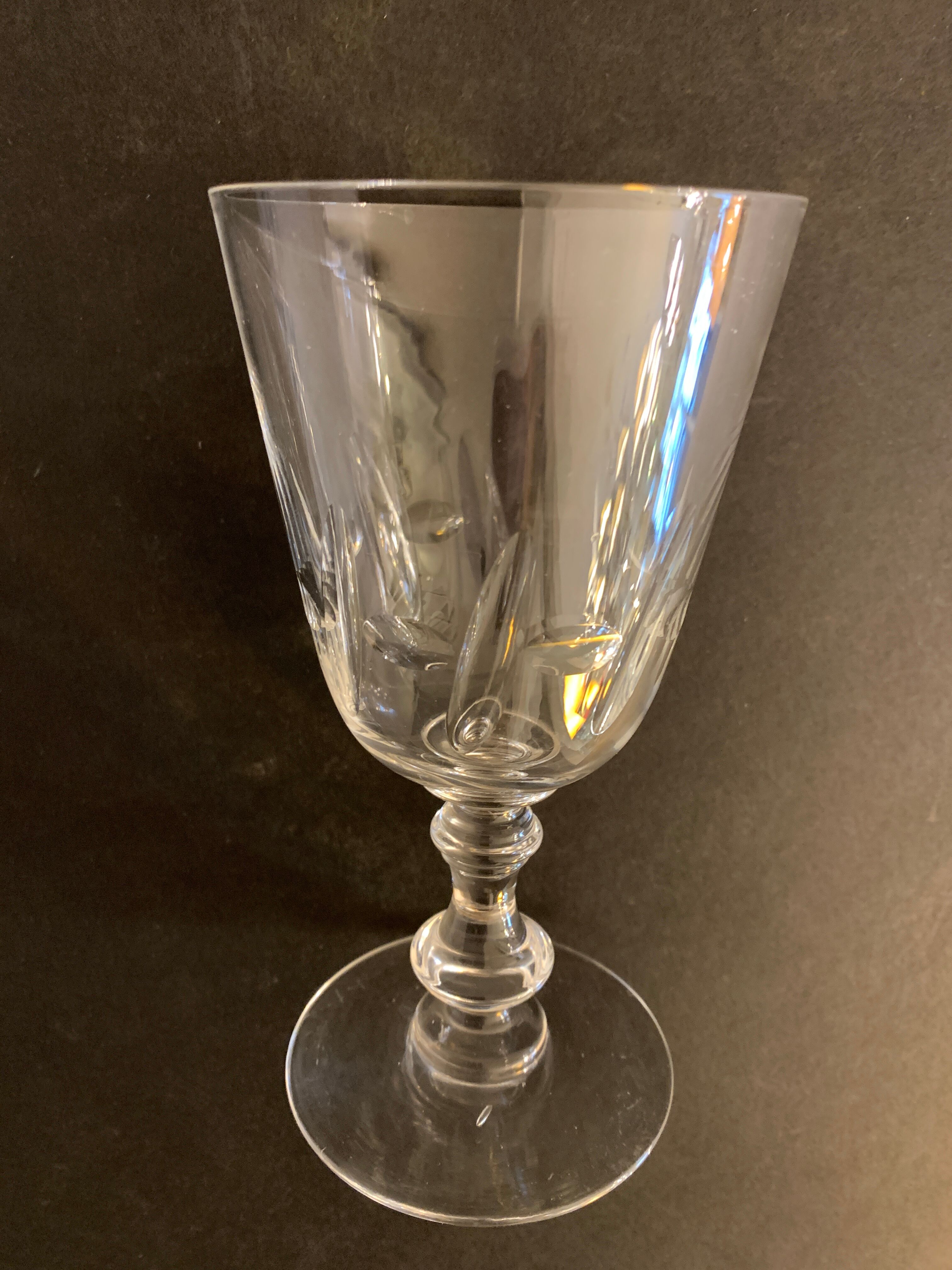 2 crystal-blown walking glasses