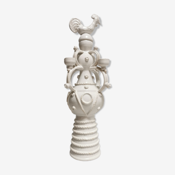 Vase gargoulette candle holder Emile Tessier Malicorne rooster