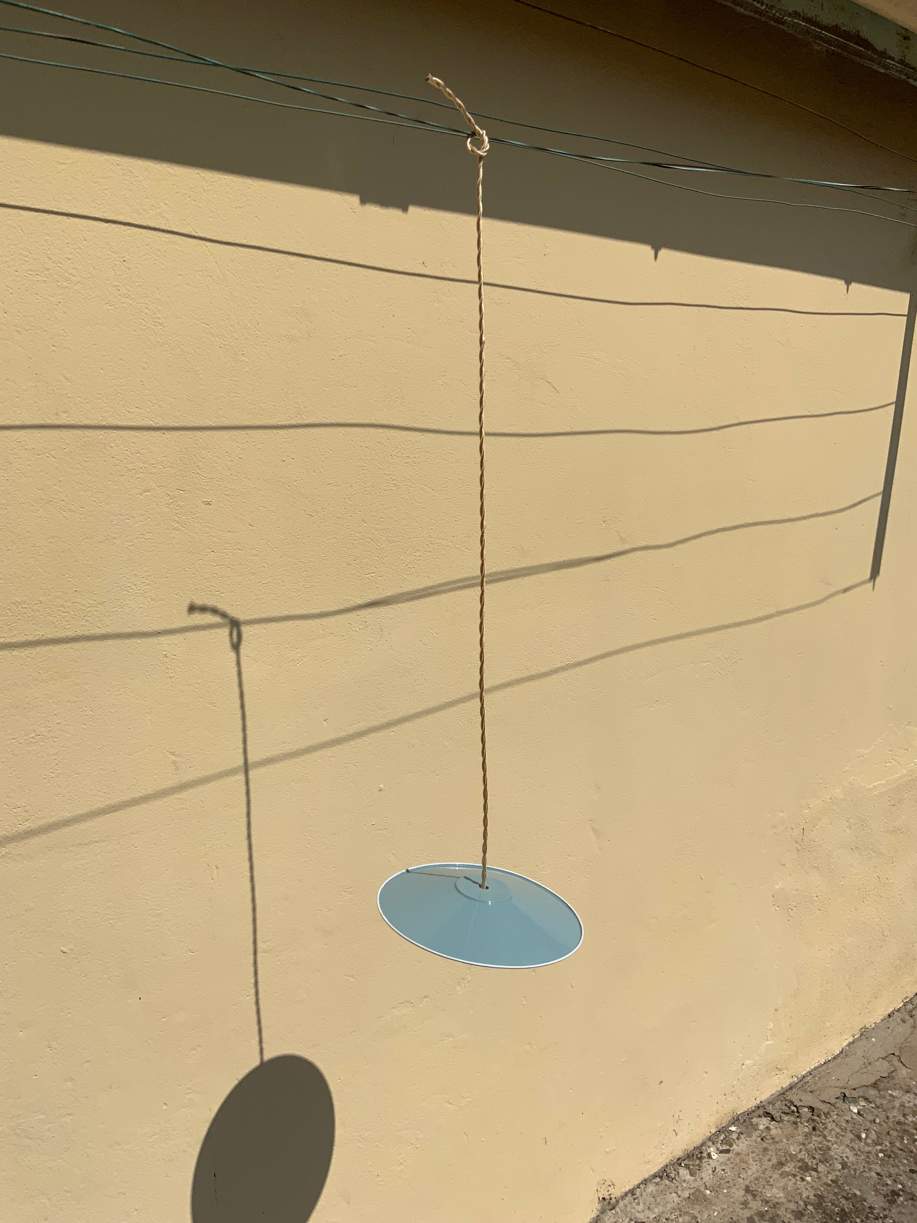 Suspension lampshade vintage blue and white