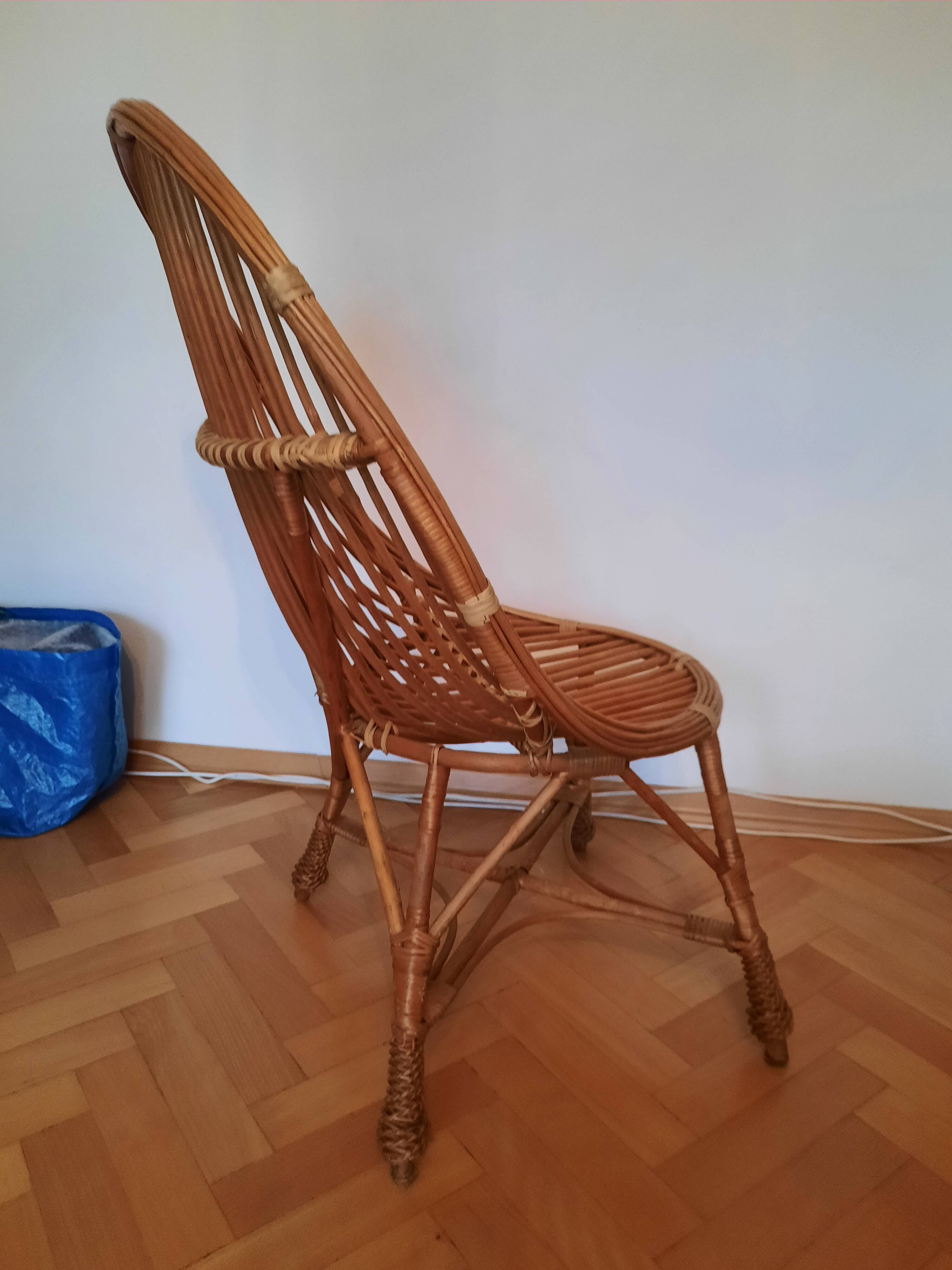 Rattan basket armchair