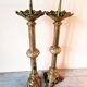 Pair of large Empire solid brass candlesticks – 78 cm