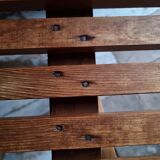 Vintage folding garden table in pine, mid-20th century.