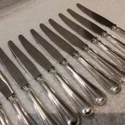 11 table knives with 800 silver handles, Swiss goldsmith Jezler filet
