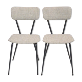 Pair of chairs 50 retapissees houndstooth years