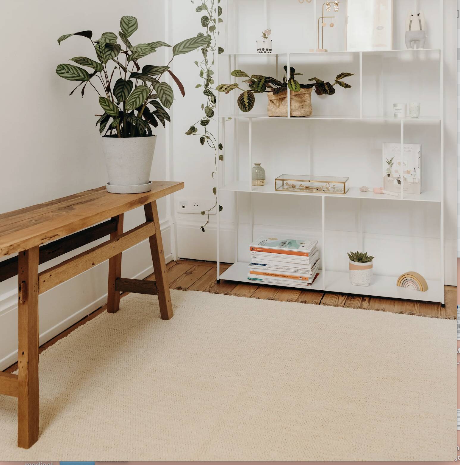 Tapis en coton recycle ecru 150 x 100 cm