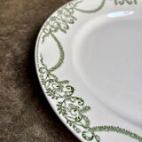 Round Creil & Montereau dish in green earthenware, "Napoleon" service
