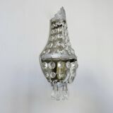 Pair of silver-plated balloon wall lights with pendants, circa 1970.