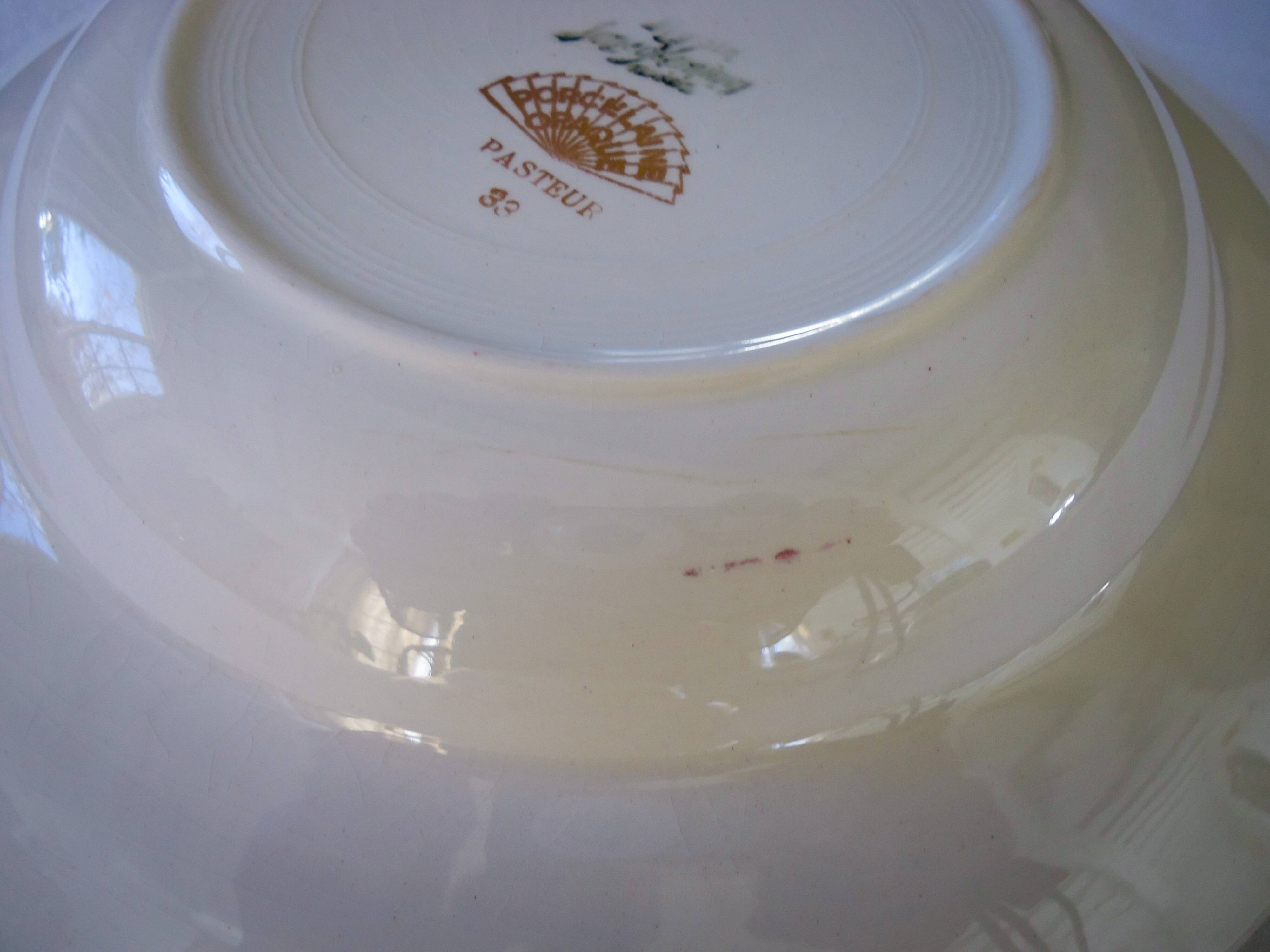 Assiettes creuses porcelaine opaque digoin sarreguemines modèle pasteur