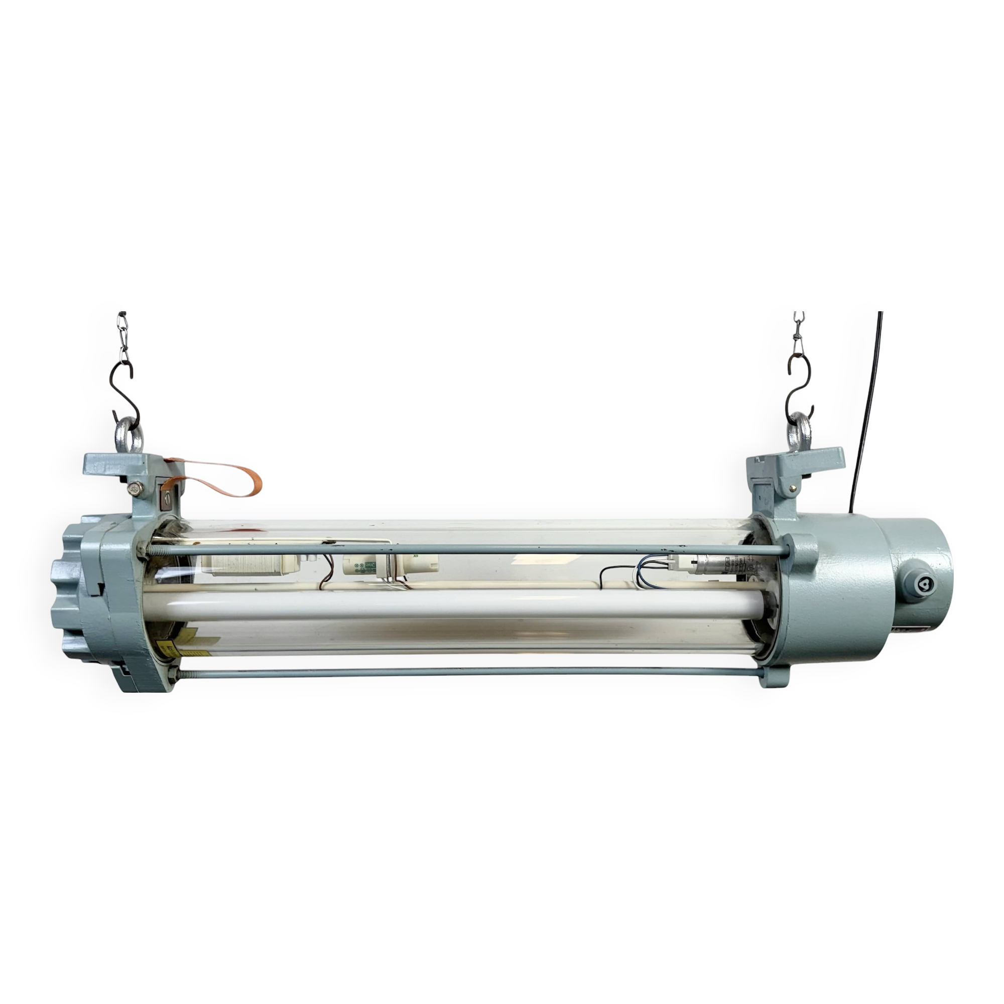 Industrial East German Fluorescent Tube Light From Leuchtenbau Wittenberg, 1980s