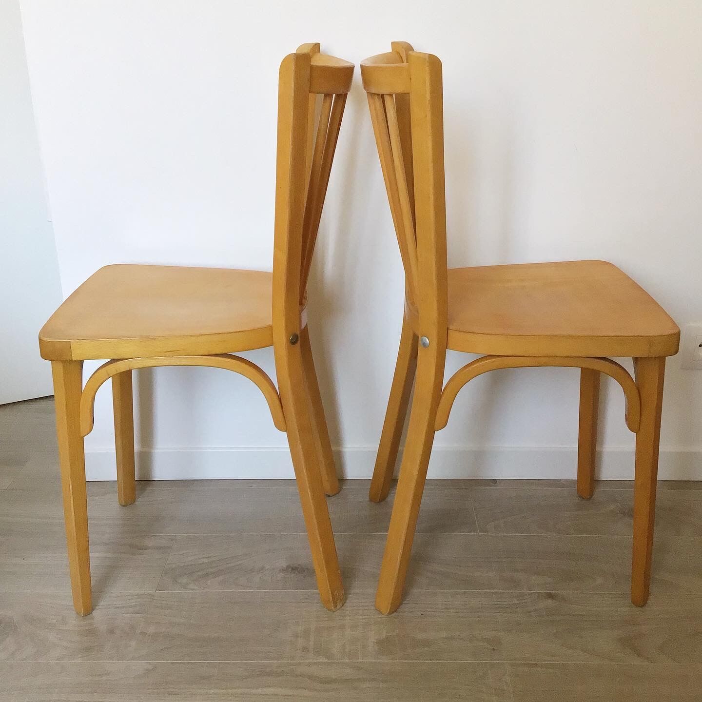 Pair of vintage Baumann bistro chairs