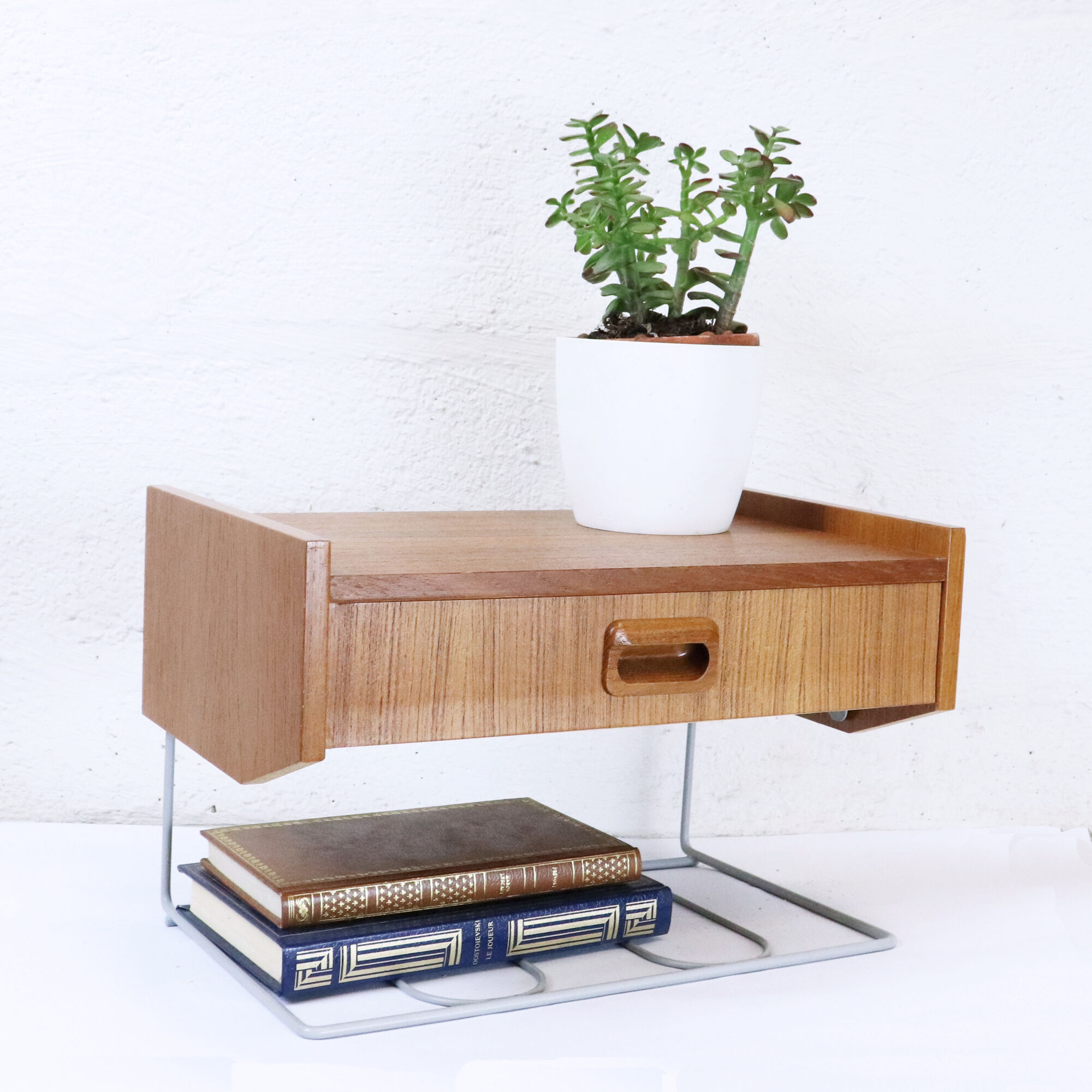Hanging teak bedside table, 1960