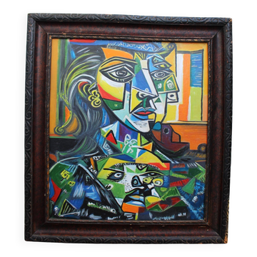 Cubist oil painting from the 1970s.