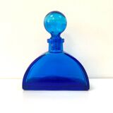 Grand flacon / vase / carafe en verre bleu cobalt