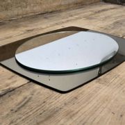 White glass and smoked glass mirror Italy