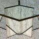 Dining table in travertine, glass top and brass (c.1980)
