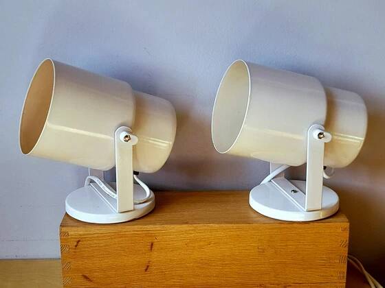 Pair of lacquered metal spotlights from the 1970s.