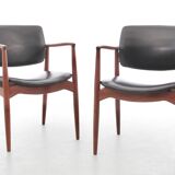 Pair of Scandinavian teak armchairs, model 66