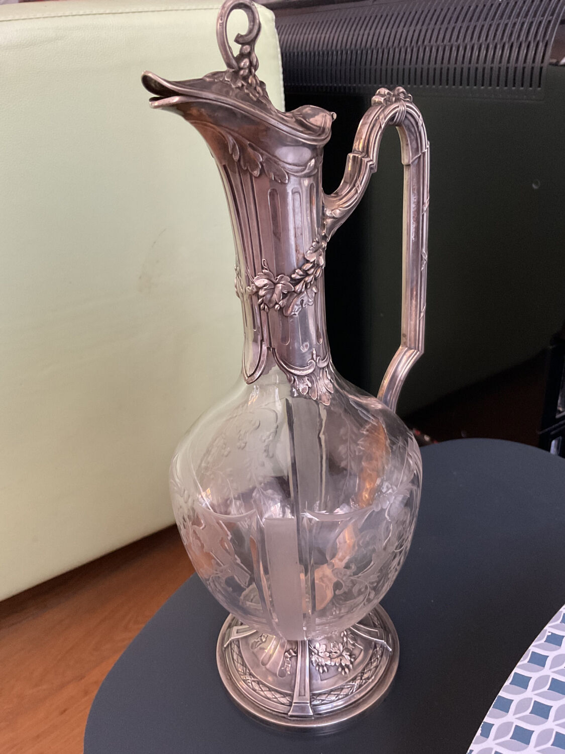 Carafe silver vermeil grapes 🍇