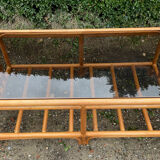 Vintage rattan and smoked glass coffee table