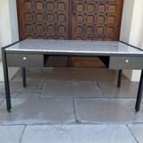 large metal, wood & granite desk, 1980