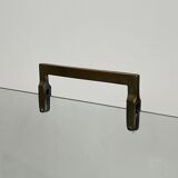 Glass and brass fire screen