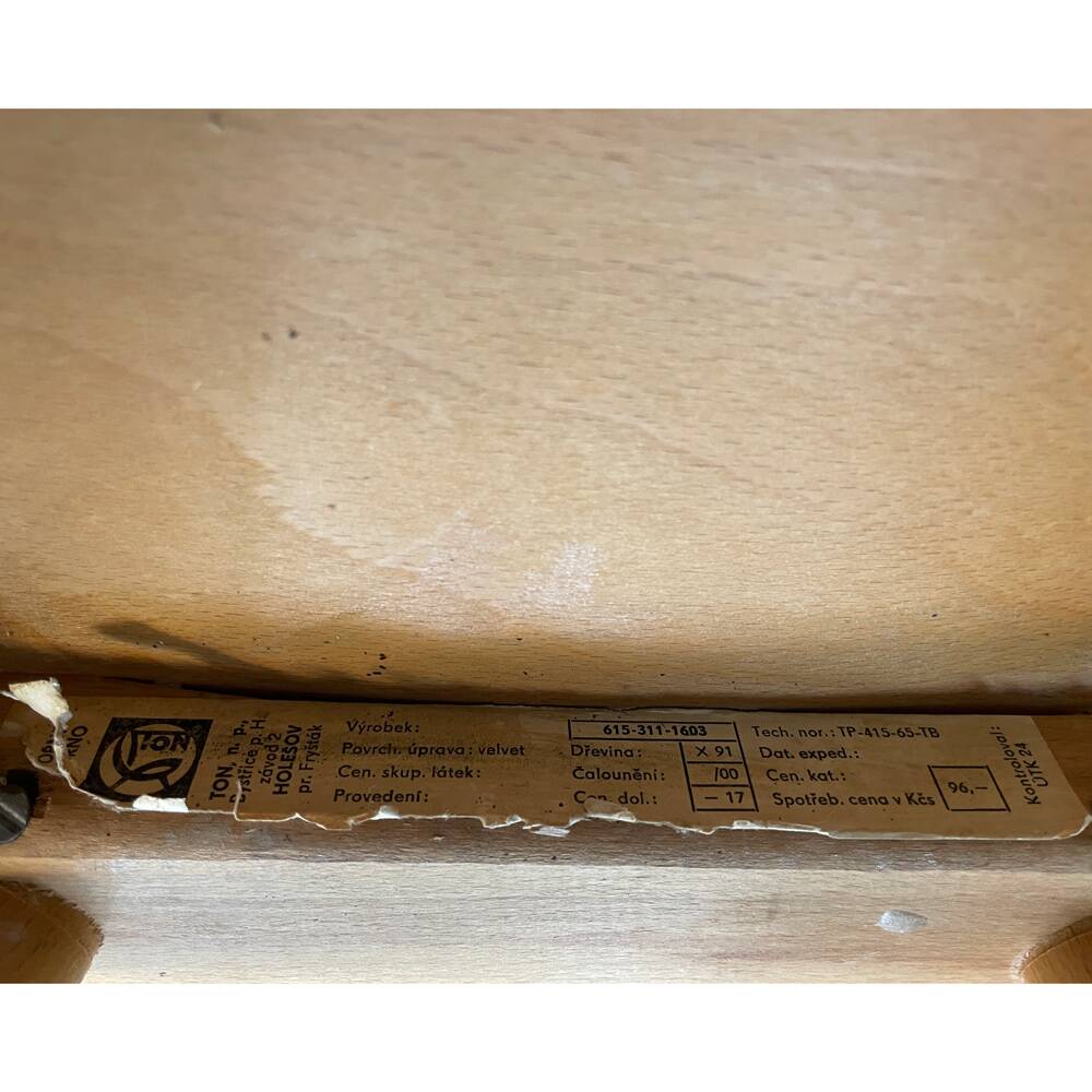 Vintage wooden chair produced by Ton, 1960s