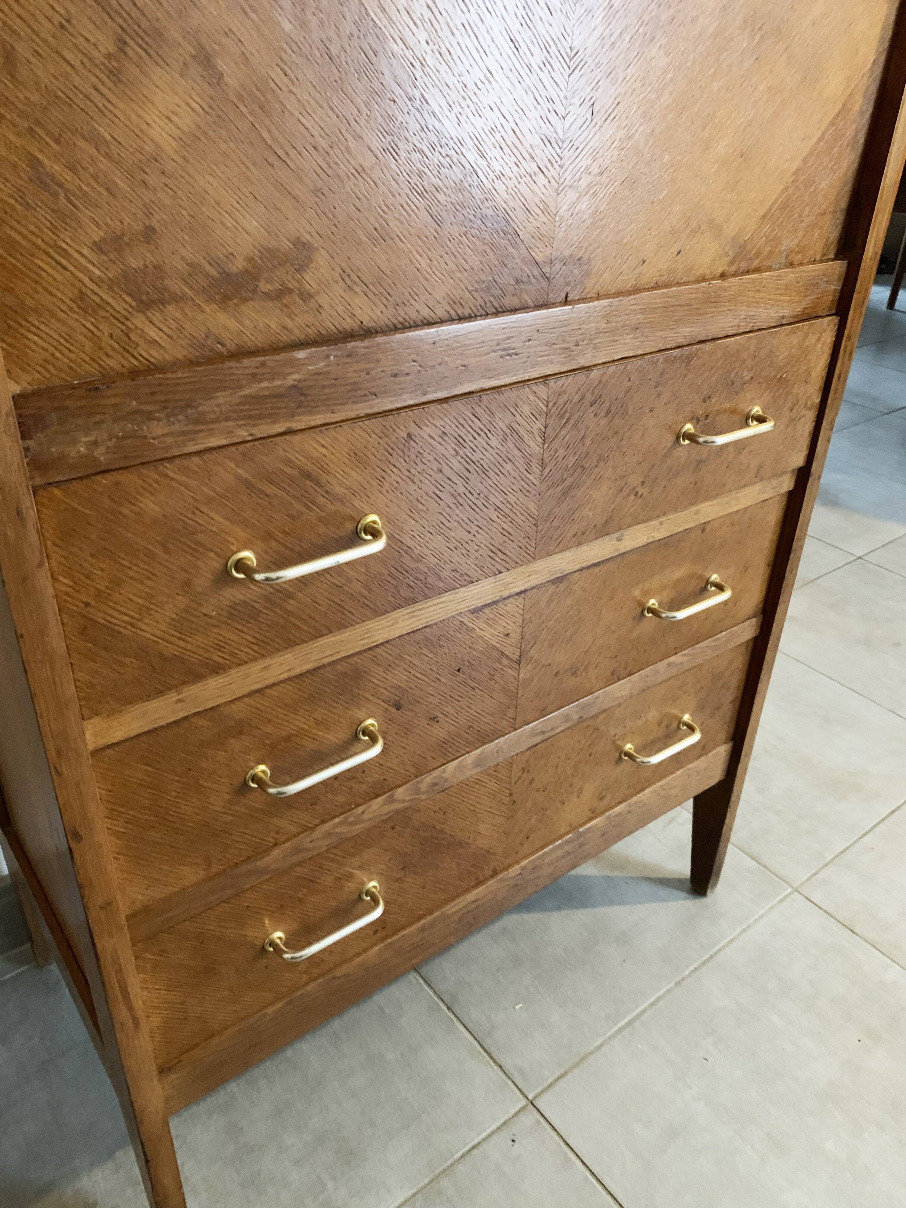 Vintage secretary of the 50s in oak